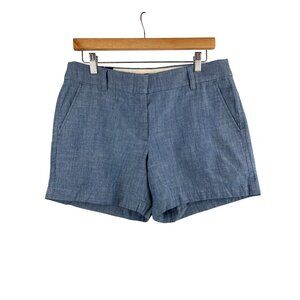 J.Crew Womens 5" Chambray Shorts Size 8 Blue New With Tags